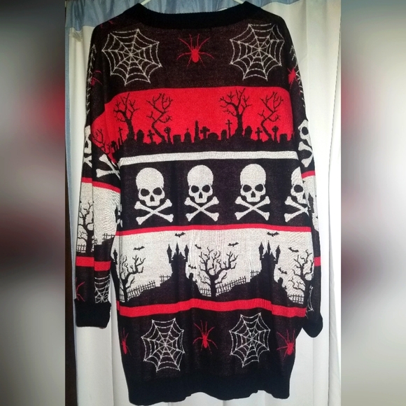 Trickz N Treatz Spooky Gothic Halloween Cardigan - Picture 2 of 3